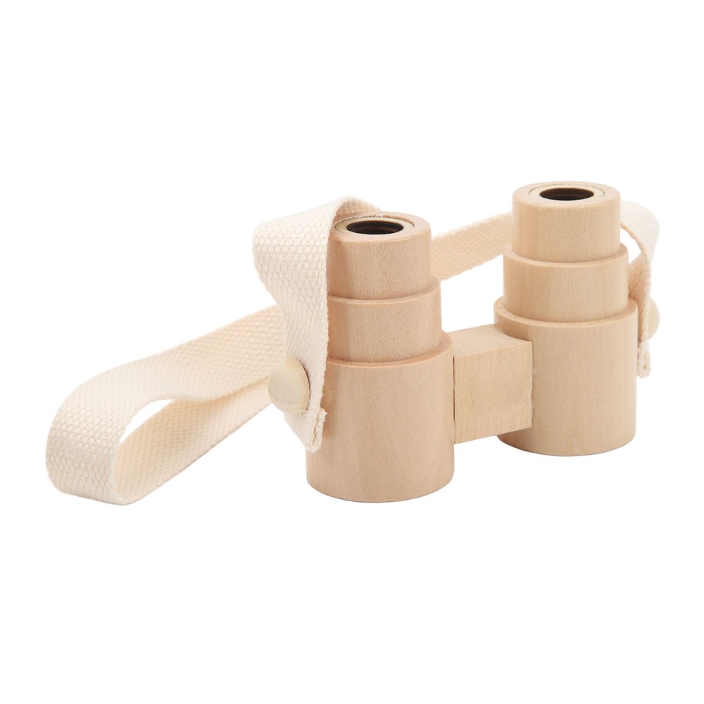 Kids Wooden Binoculars Hanging Strap Portable Binocular Telescope Outdoor Toys