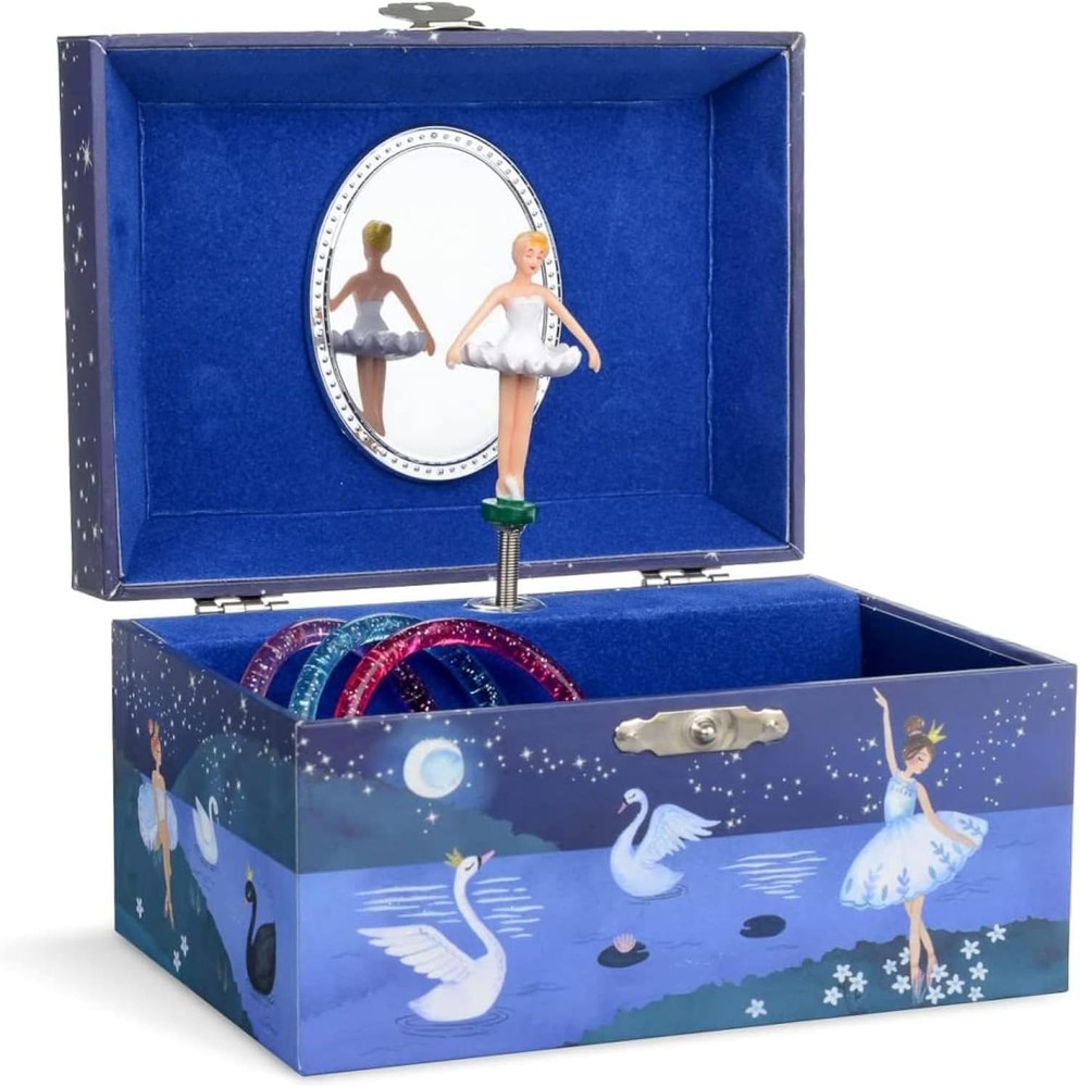 Jewelkeeper Girl's Musical Jewelry Storage Box with Spinning Ballerina, Glitter
