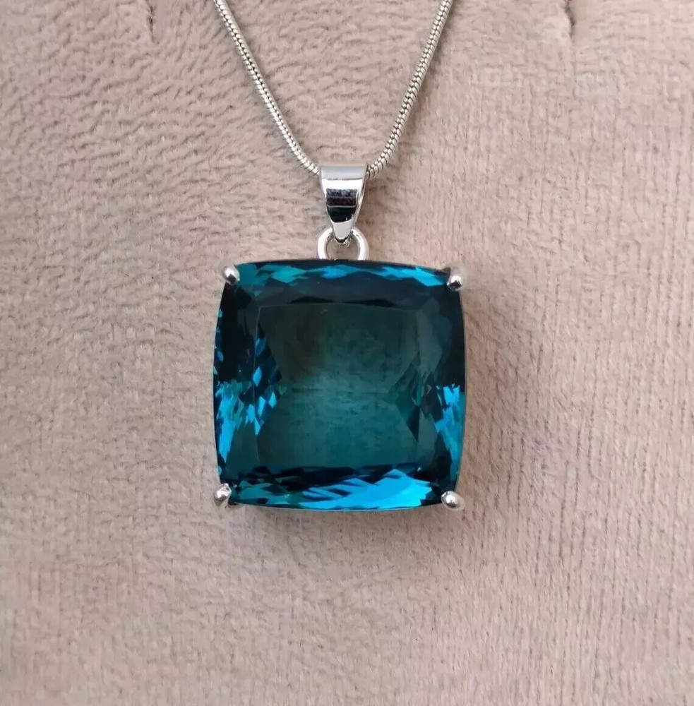 London Blue Topaz Pendant 925 Sterling Silver Pendant Gemstone Jewelry For Women