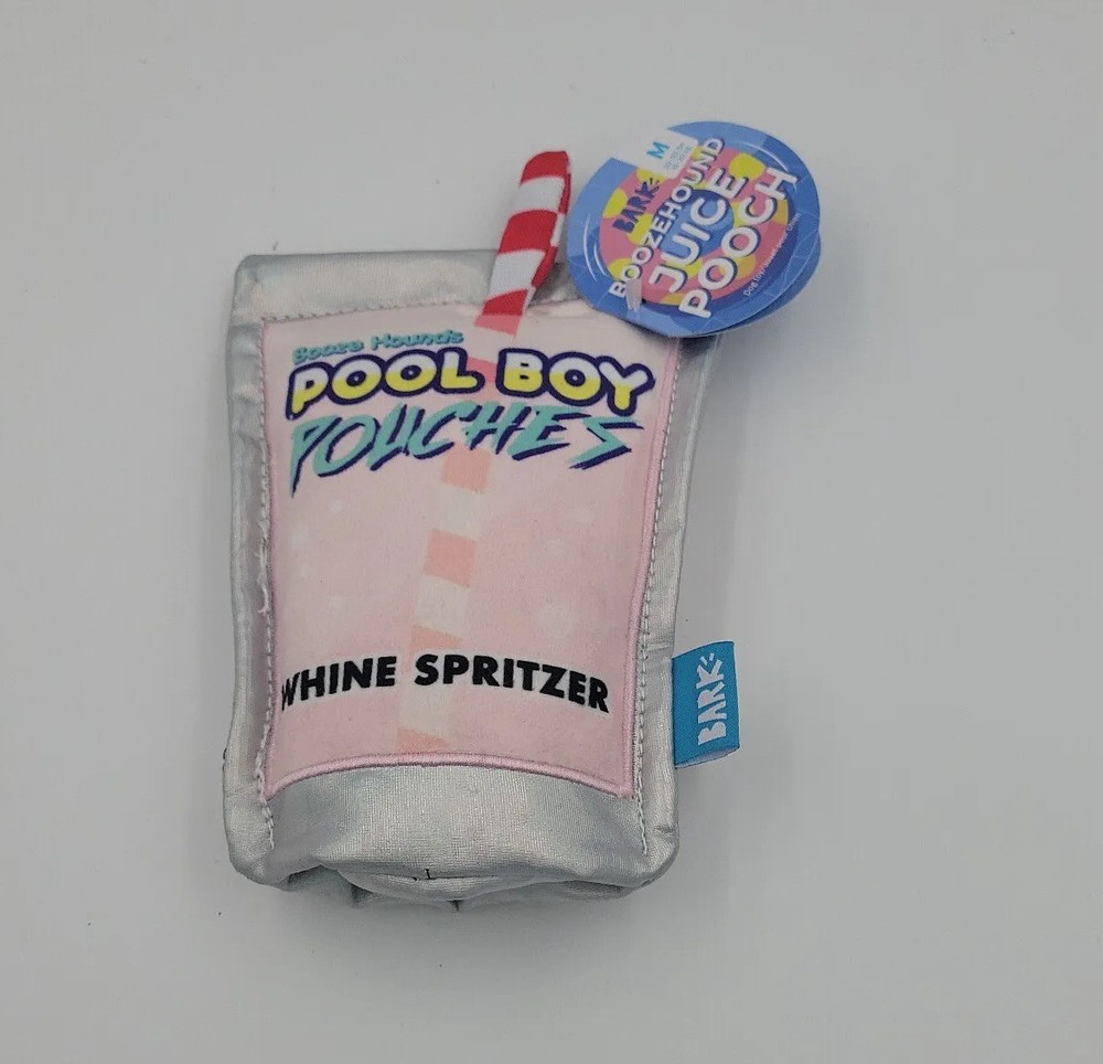 Bark Box  Plush Dog Toy Crinkle Boozehound Juice Pooch Whine Spritzer  M NWT