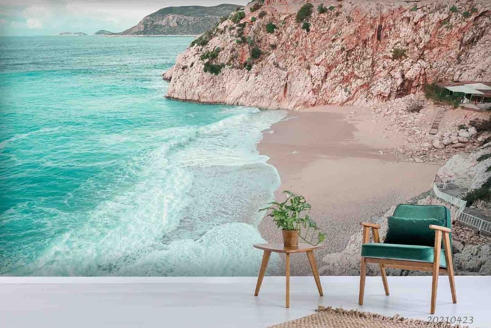 3D Sea Mountain Landscape Wall Murals Wallpaper Murals Wall Sticker