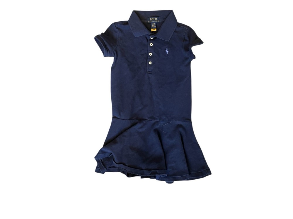 Polo Ralph Lauren Dress Kids 3T Blue Cotton Polo Dress Preppy Tennis