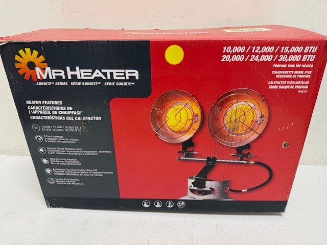 Mr. Heater Double Burner Tank Top 30,000 BTU Propane Space Heater MHS30T