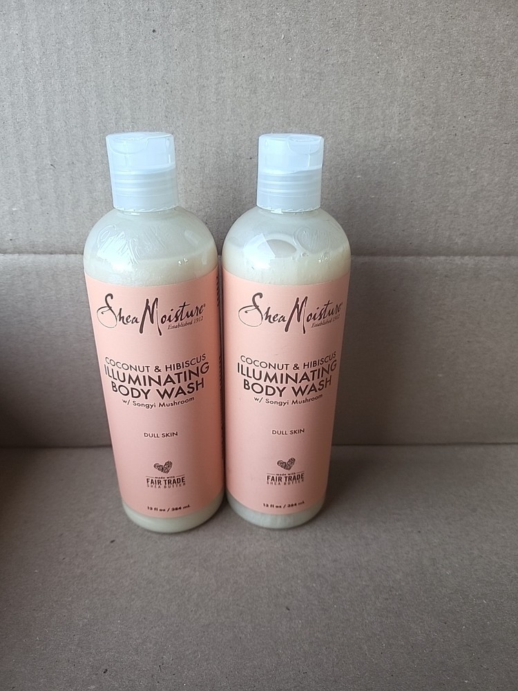 Shea Moisture Coconut & Hibiscus Illuminating Body Wash 13 fl oz LOT OF 2