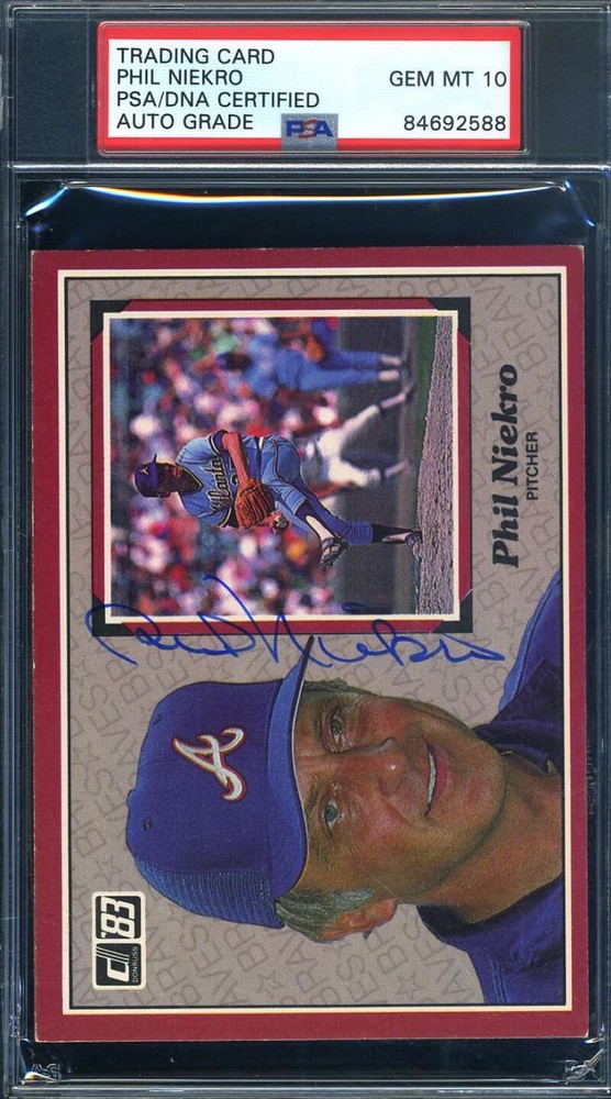 Phil Niekro PSA DNA Gem Mint 10 Signed 1983 Donruss Jumbo Autographed