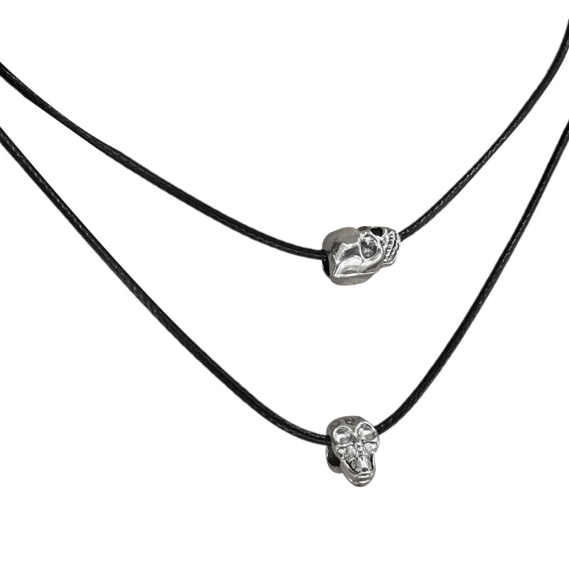 Acrylic Punk Gothic Choker Skeleton Pendant Chain Necklace Jewelry Women