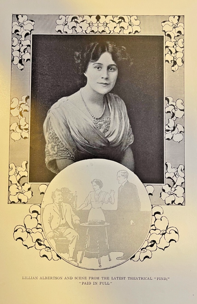 1908 Vintage Magazine Illustration Actress Lillian Albertson