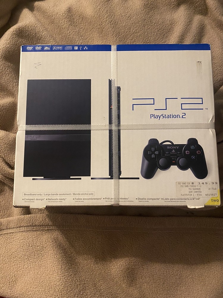 Sony PlayStation 2 Slim Line Version 1 Console - Charcoal Black (SCPH-70012)