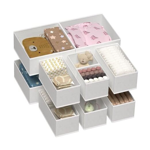 12Pack Drawer Organizer for Clothes, Underwear Drawer Organizer Bins,