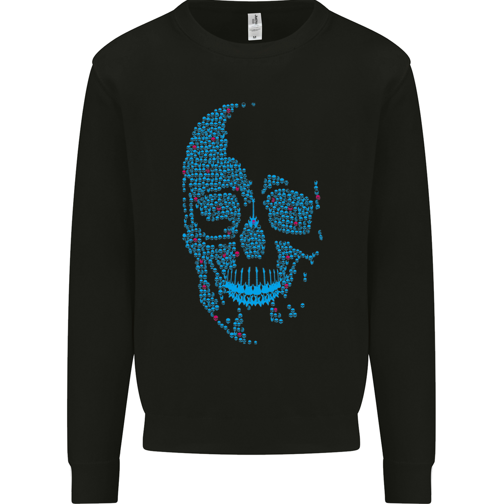 A Blue Skull Made of Guitars Guitarist Mens Sweatshirt Jumper