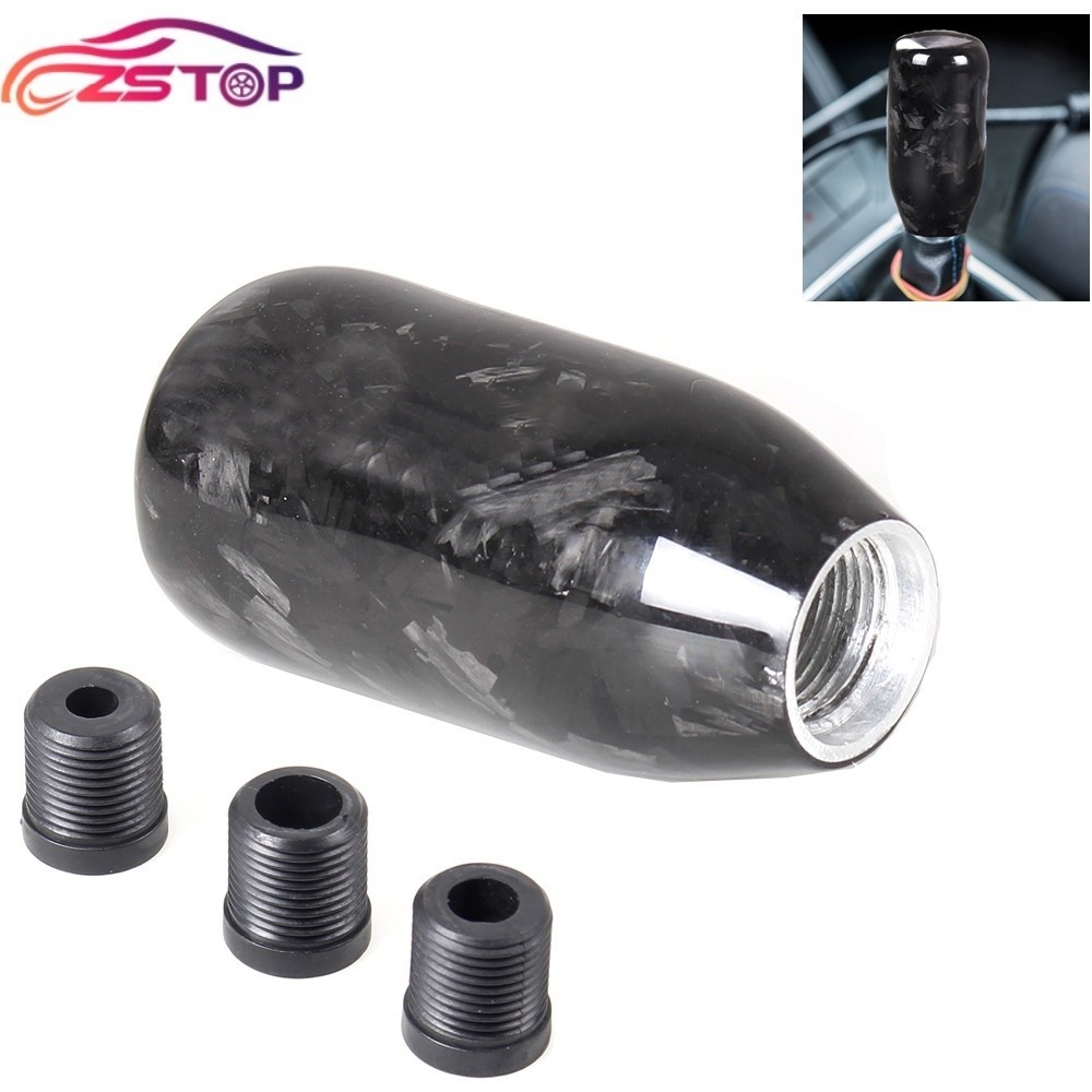 Universal Forged Carbon Fiber Manual Car Gear Shift Knob Lever Shifter Black