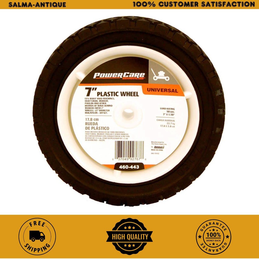 7 in. x 1.5 in. Universal Plastic Wheel for Lawn Mowers