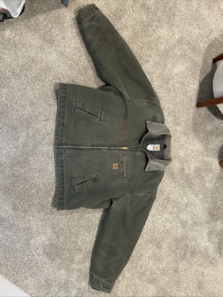 Vintage Carhartt J97 MOS Detroit Work Jacket Men's Size 3XL Green Blanket Lined