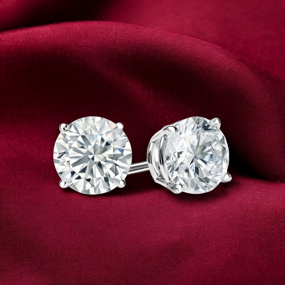 IGI Lab Created 1.00 Ct Diamond Round Cut Womens Earring Stud in 14K White Gold