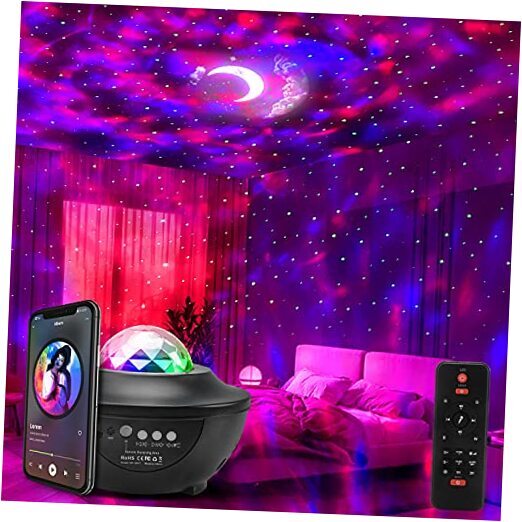 Galaxy Projector Lights Starry Night Light Moon Star Nebula Wave Black