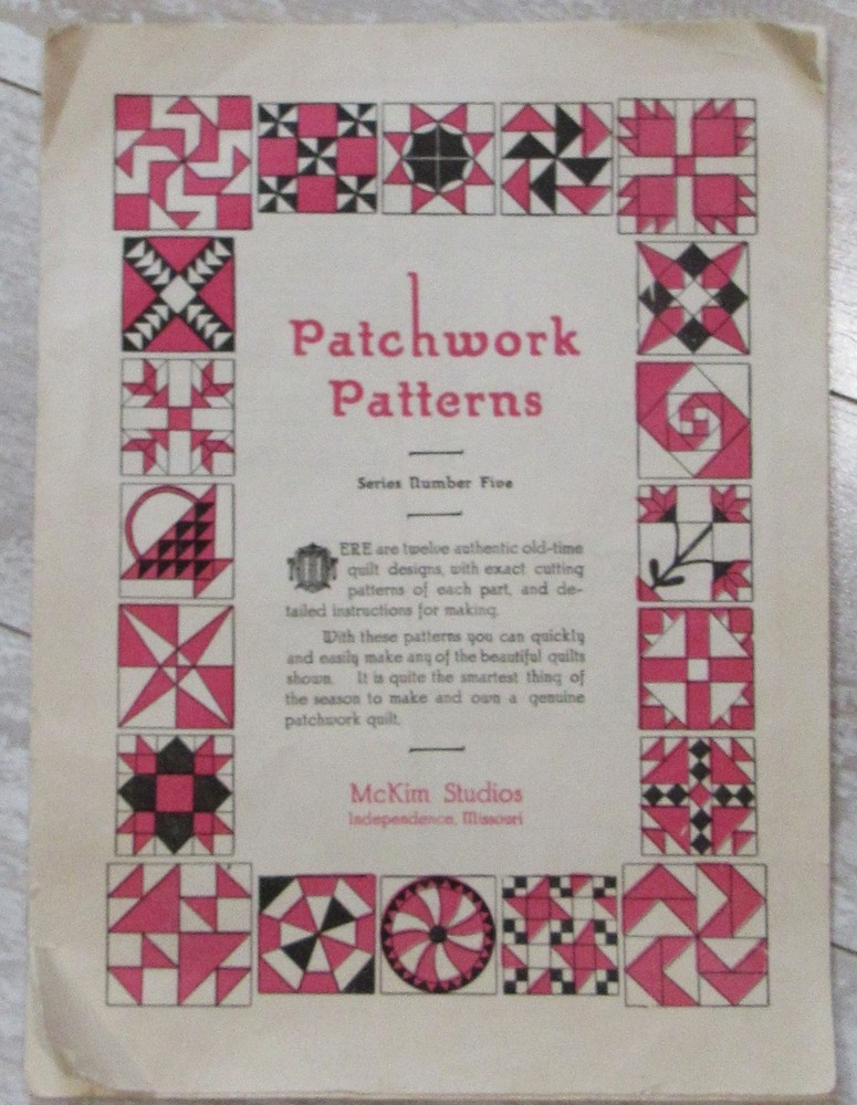 Antique 1930s Ruby Short MCKIM STUDIOS PATCHWORK PATTERNS Series No 5 Quilt Book