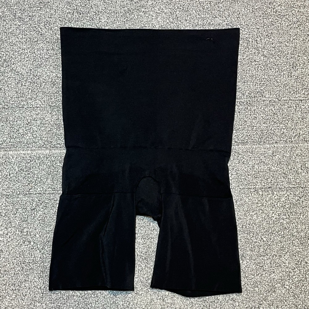 Spanx High Waisted Tummy Control Shaper Shorts Soft Comfort Size Large Black