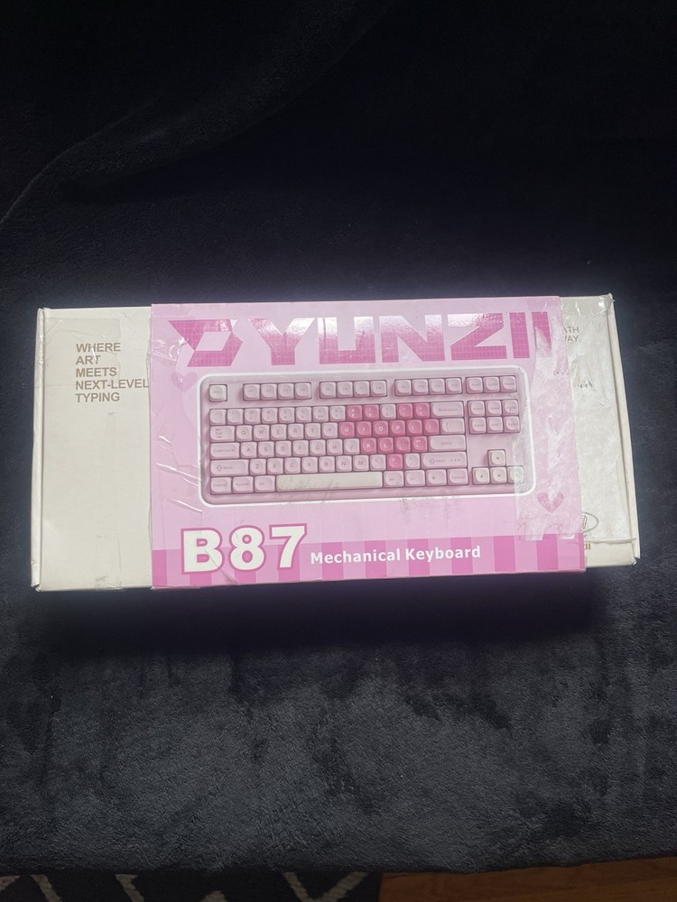 YUNZII B87 Wireless Mechanical Keyboard with Milk Switch in Pink - 87-Key Wired BT 2.4G