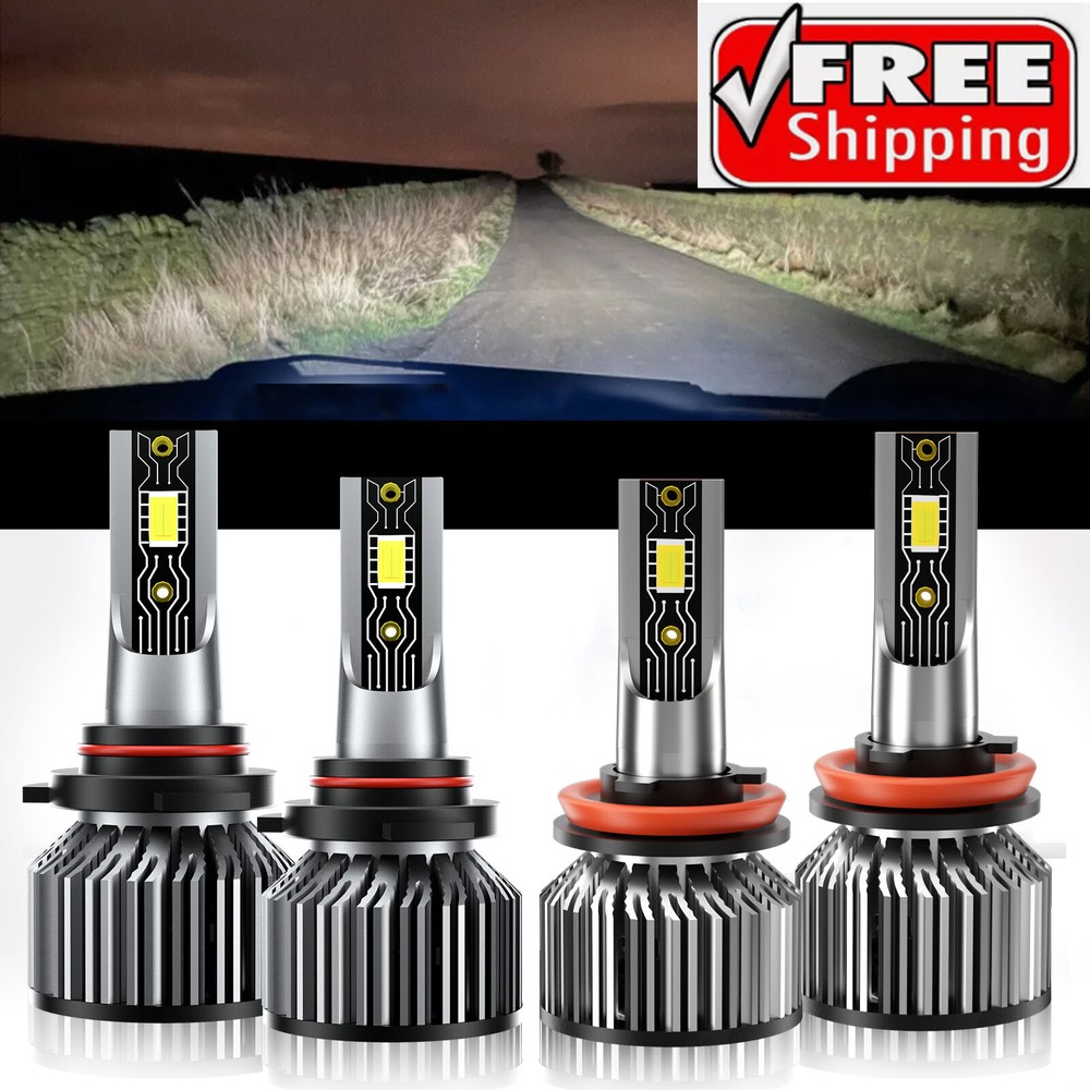 LED Headlight Bulb Hi/Lo Kit 9005 H11 For Chevrolet Suburban 3500 HD 2016-2019