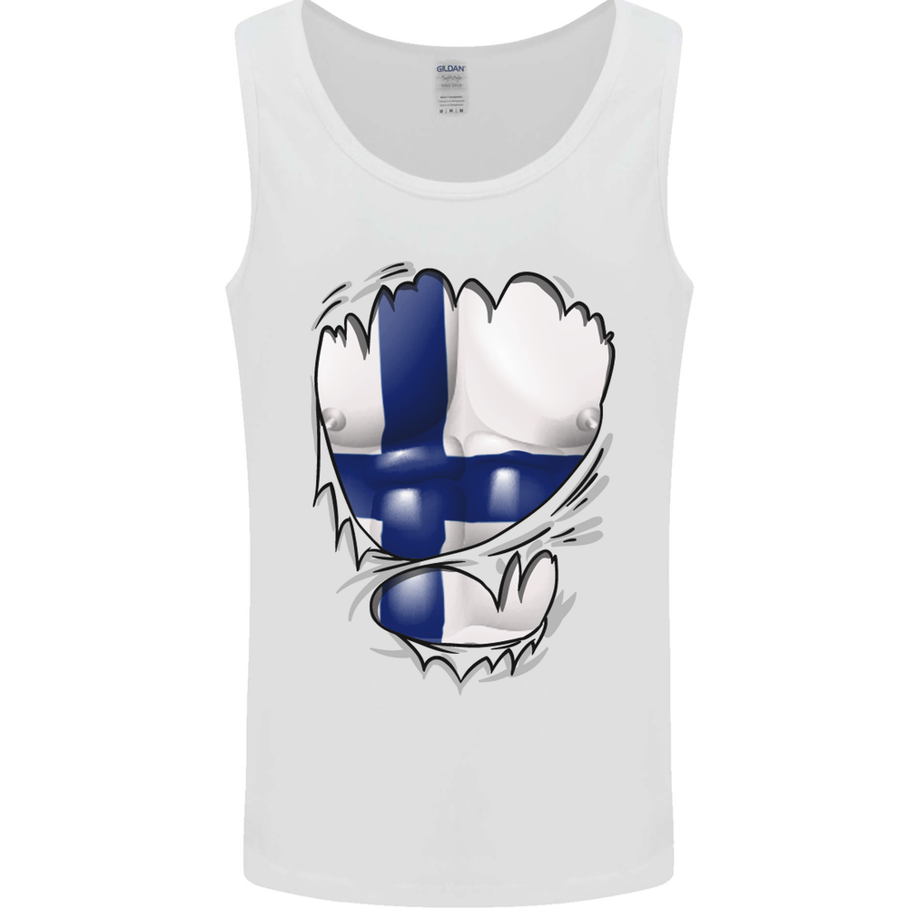 Gym Finnish Flag Ripped Muscles Finland Mens Vest Tank Top