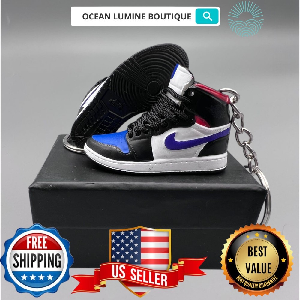 Air Jordan 3D Mini Sneaker Keychain, Basketball Sneaker Collectible, Box Options