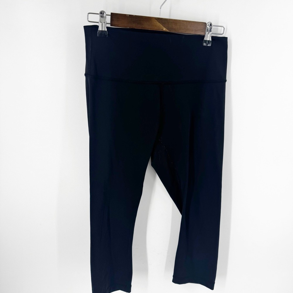 Lululemon Wunder Under Crop Leggings Black High Rise Yoga Pants Size 8