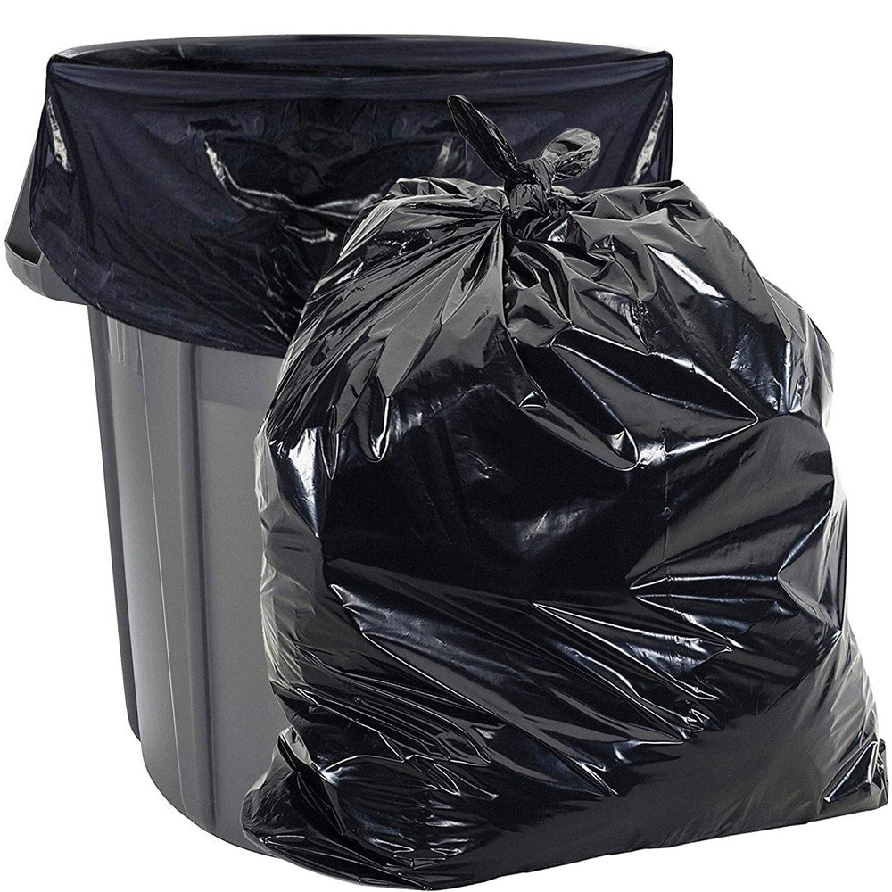 45 Gallon 1.5 MIL Black Heavy Duty Garbage Bags - 40 inch x 46 inch - For Con...