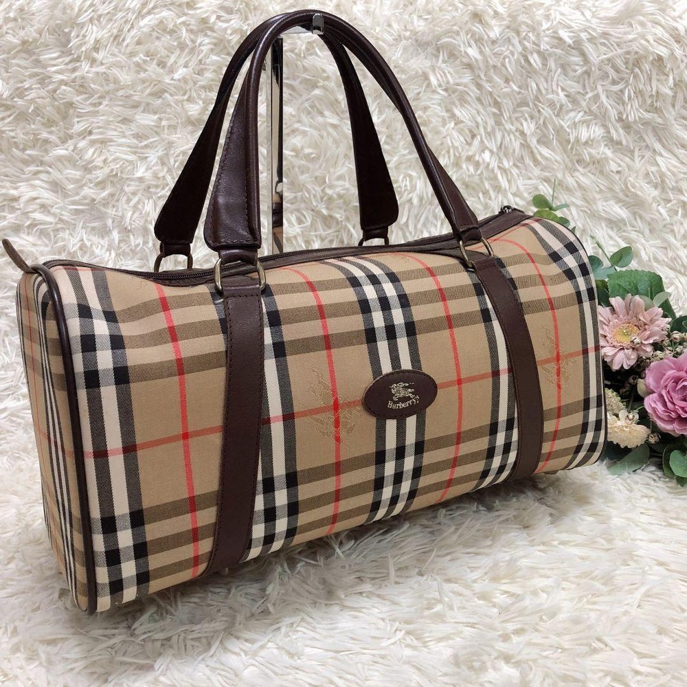 Kiwami Burberry Boston Bag Nova Check Shadow Horse Travel