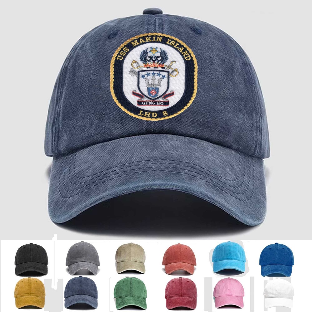 Custom Personalization Embroidered Hat LHD-8 USS Makin Island, Veteran Cap, Gift
