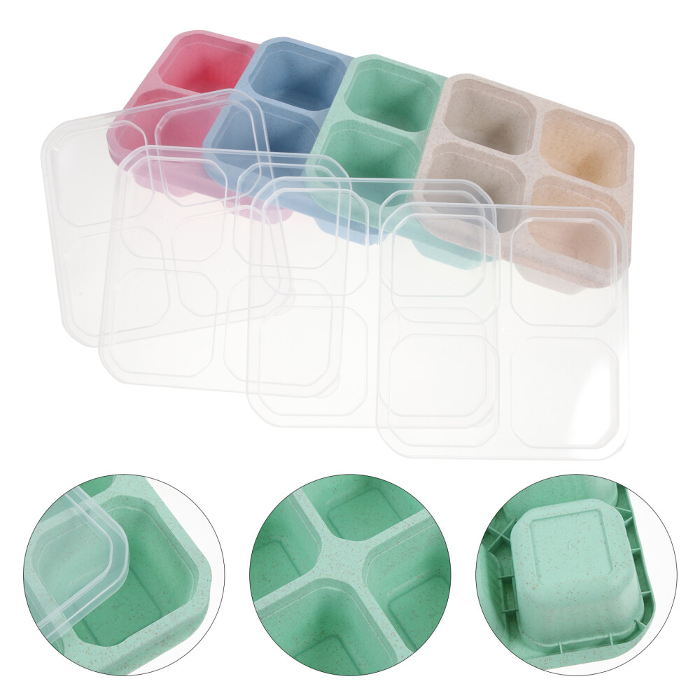 4-Piece Snack Plate Set with Tea Nut Tray and Storage Container