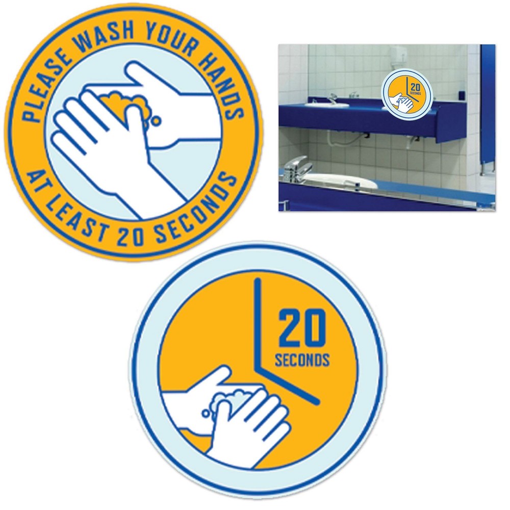 Wash Your Hands Removable Decal Clings for Kids and Bathrooms