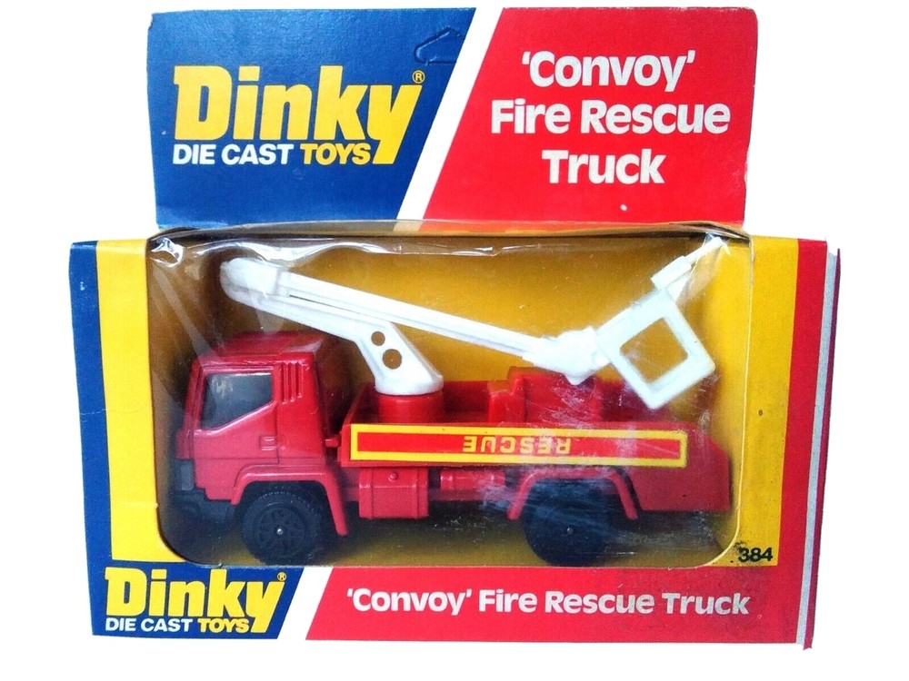 Dinky Convoy Fire Rescue Truck #384 ERROR Vintage 1978 Diecast Model Firetruck