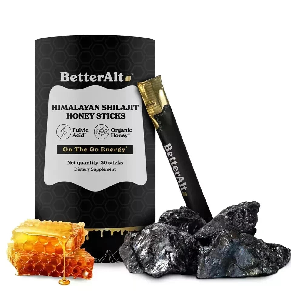 Pure Himalayan Shilajit Energy Sticks with Organic Honey - 30 Count  