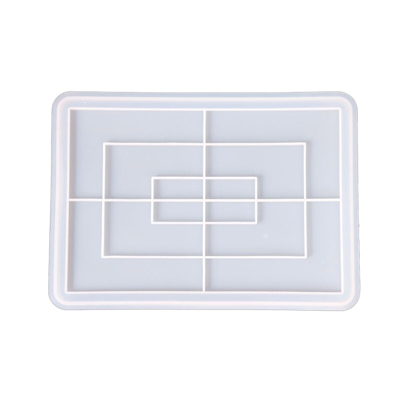 UV Epoxy Resin Silicone Mold for DIY Rectangle Tray Serving Plate