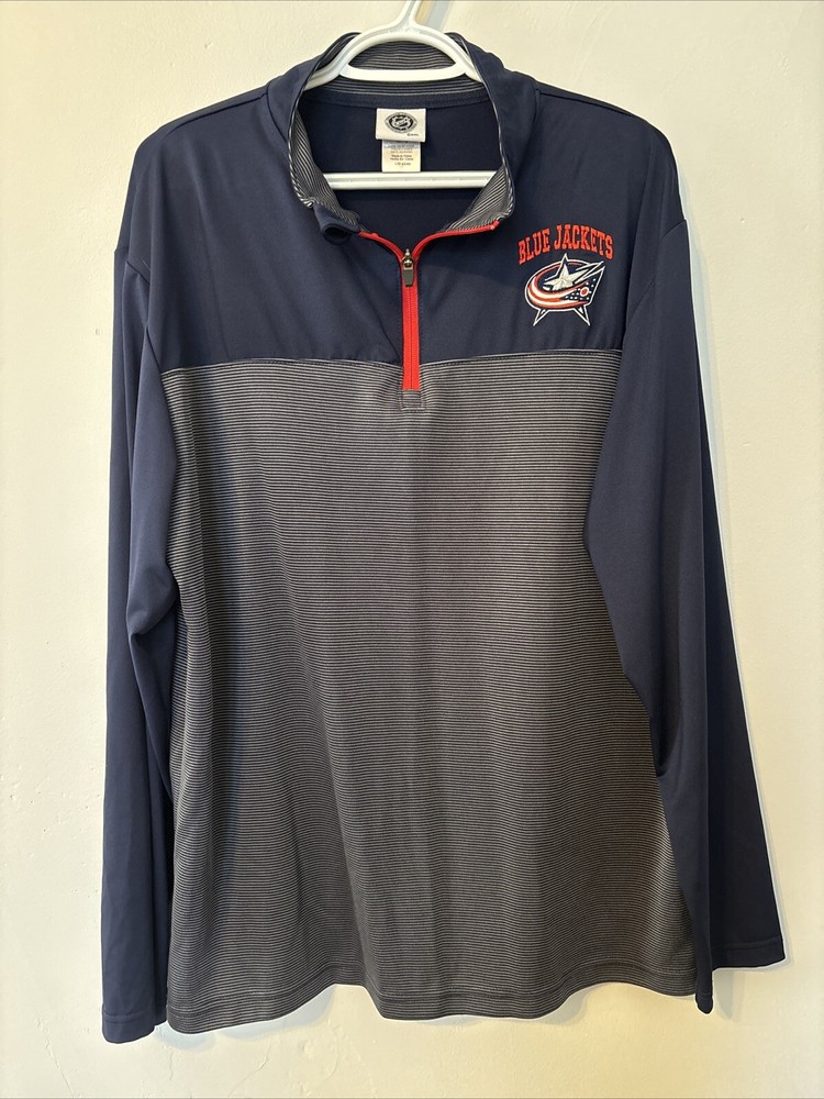 NHL Blue Jackets 1/4 Zip Pullover Sweater Size Large