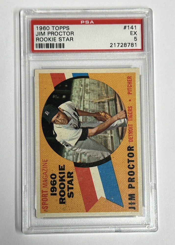 1960 Topps Sport Magazine Rookie Star Jim Proctor #141 RC Card