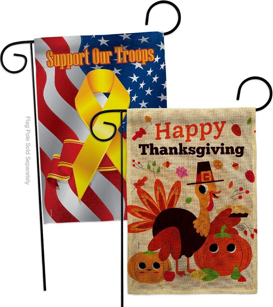 Give Thanks Turkey Garden Flag Pack Fall Thanksgiving Pumpkin Season Decor