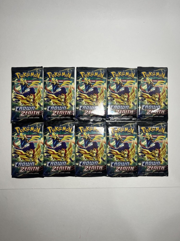10 Booster Packs of Pokemon TCG Crown Zenith CZ English Factory Sealed