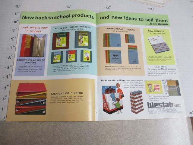 magazine ad 1965 WESTAB school supplies 3-ring binder notebook store display
