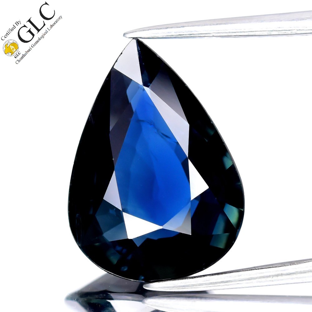 💎 GLC CERTIFIED 4.48ct VS Pear Natural Greenish Blue Sapphire - Unheated, Gem