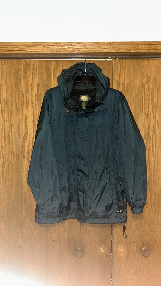 Cabela's Outdoor Gear Men's Size M Forest Packable Mesh Lined Windbreaker Jacket