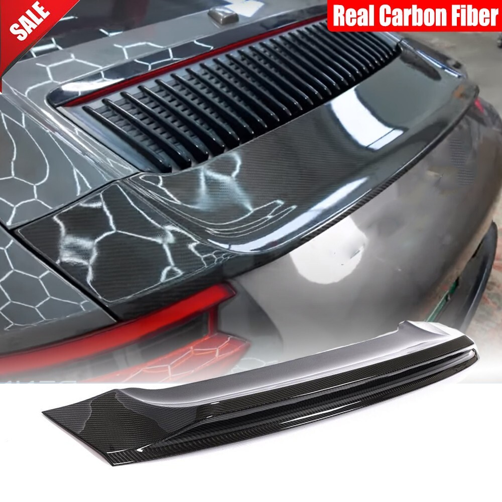 Real Carbon Rear Trunk Spoiler Wing For Porsche 911 991.2 Carrera 4 GTS 4S 17UP