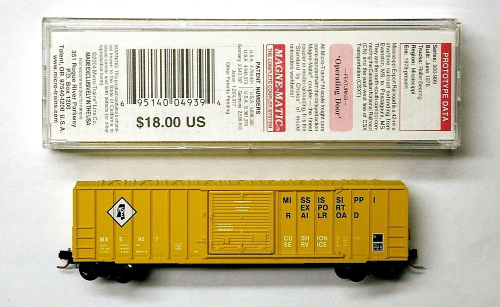 MTL Micro-Trains 25460 Mississippi Export MSE 957 50 foot single door boxcar