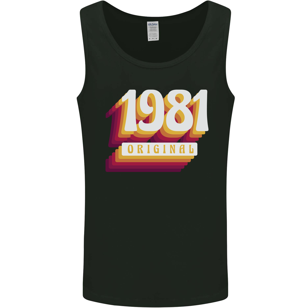 Retro 44th Birthday Original 1981 Mens Vest Tank Top