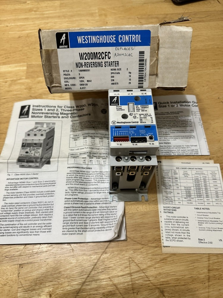 WESTINGHOUSE W200M1CFC 1A96699E01 120V 3.43-27A NSMP