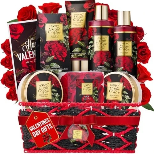 Valentines Day Gifts for Her - Exotic Rose Valentine Gift Basket Large-image