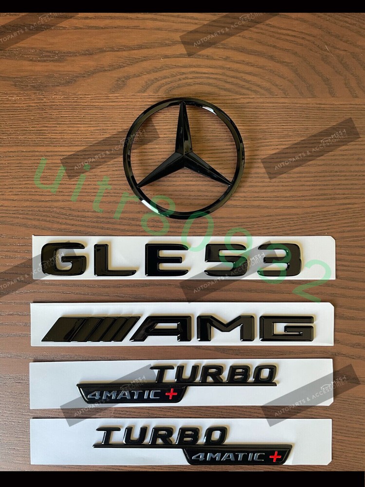 Gloss Black Mercedes Benz GLE53 AMG Trunk Tailgate Logo Decal Badge Emblem V167