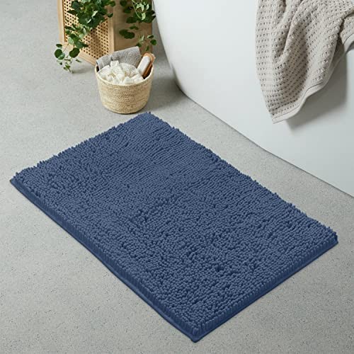 Ultra-Soft Plush Chenille Bath Mat Super Absorbent Microfiber Bathroom Rug  