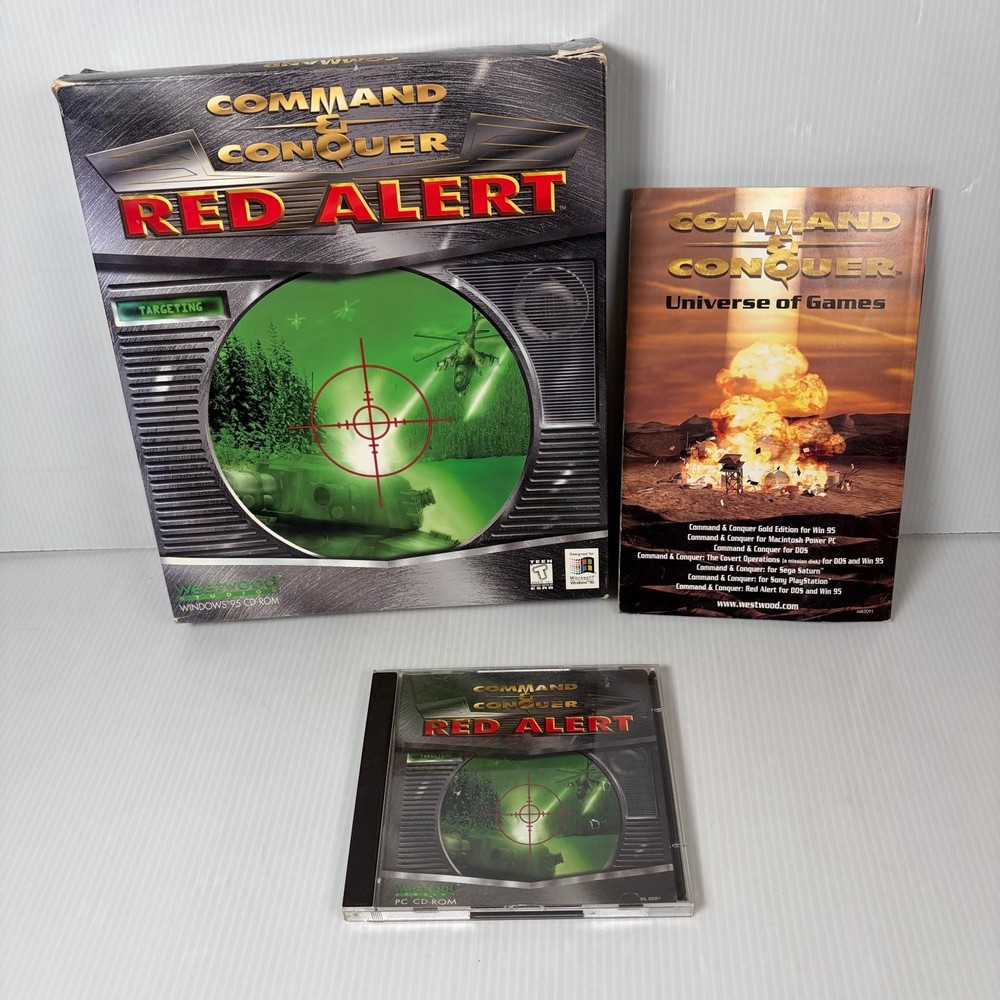 Command & Conquer Red Alert Big Box PC CD-ROM Game RTS Multiplayer Complete