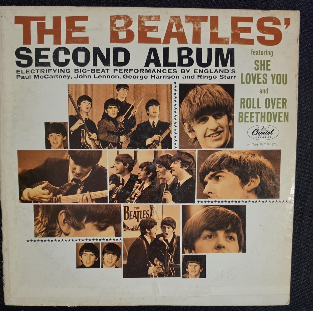 The Beatles' Second Album [LP] The Beatles 1964 Vintage Rock Vinyl Record VG+
